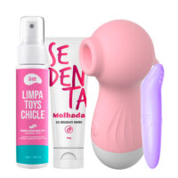 Kit Prazer & Cuidado – Sugador de Clitóris + Vibrador + Limpa Toys Intt + Gel Sedenta Kit Prazer & Cuidado – Sugador de Clitóris + Vibrador + Limpa Toys Intt + Gel Sedenta