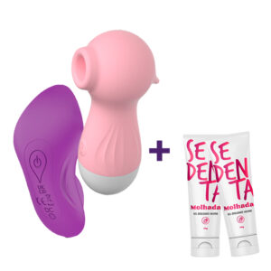 Kit Clímax Digital: Vibrador de Calcinha + Sugador + Lubrificantes Sedenta