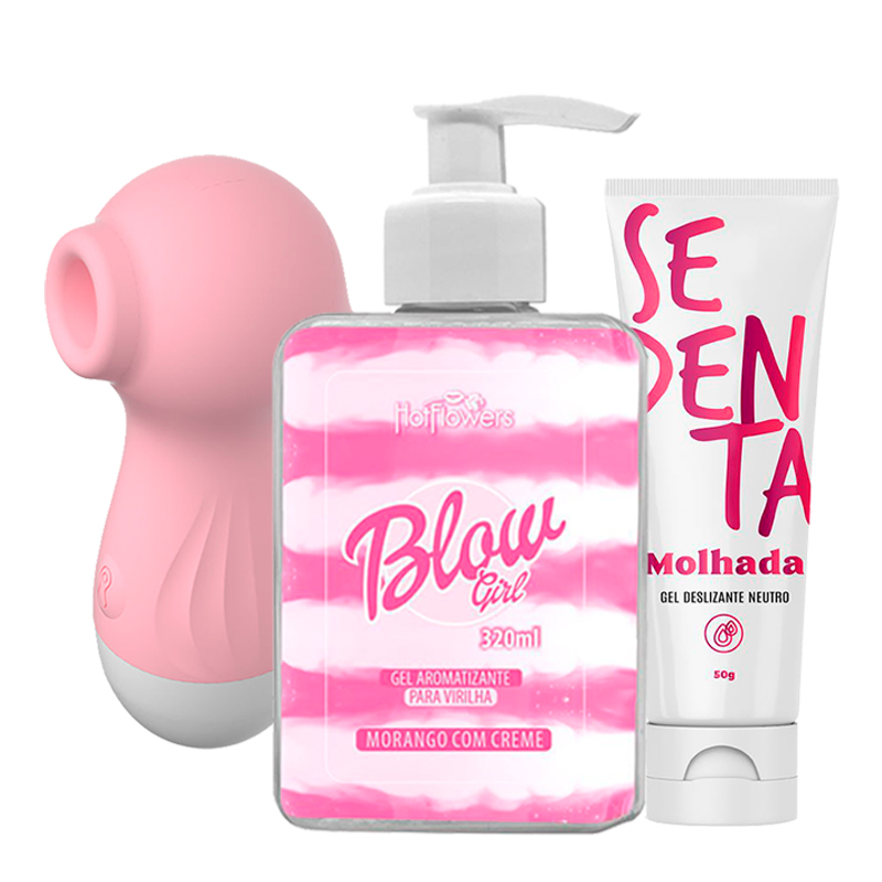 Kit Sensações Completas — Sugador, Gel Beijável e Gel Deslizante