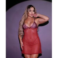 Camisola Anitta em Tule Rendada com Lacinho Hot Love Camisola Anitta em Tule Rendada com Lacinho Hot Love