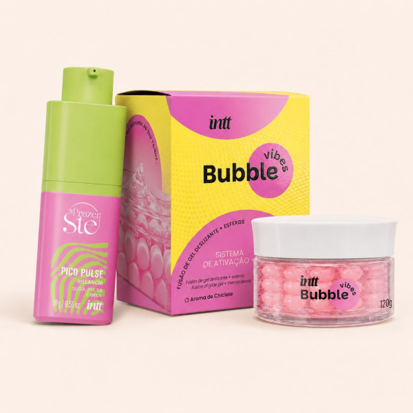 Kit Bubble Vibes 3 Em 1 Pico Pulse Melancia Sugador Intt