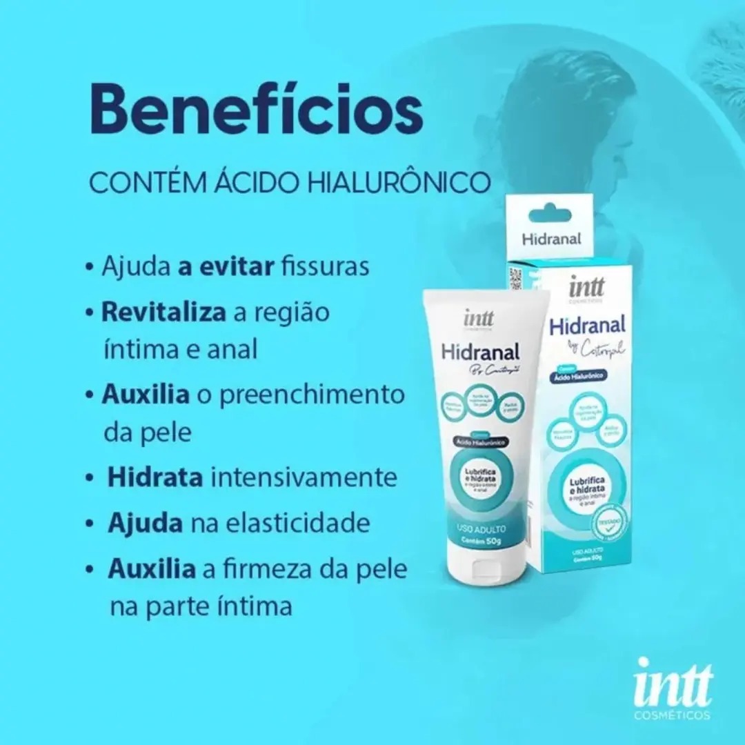 Gel Deslizante Anal e Vaginal com Ácido Hialurônico 50g - Intt