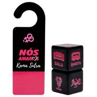 Aviso de Porta Kama Sutra Lésbico + Dados - Nós Amamos Aviso de Porta Kama Sutra Lésbico + Dados - Nós Amamos