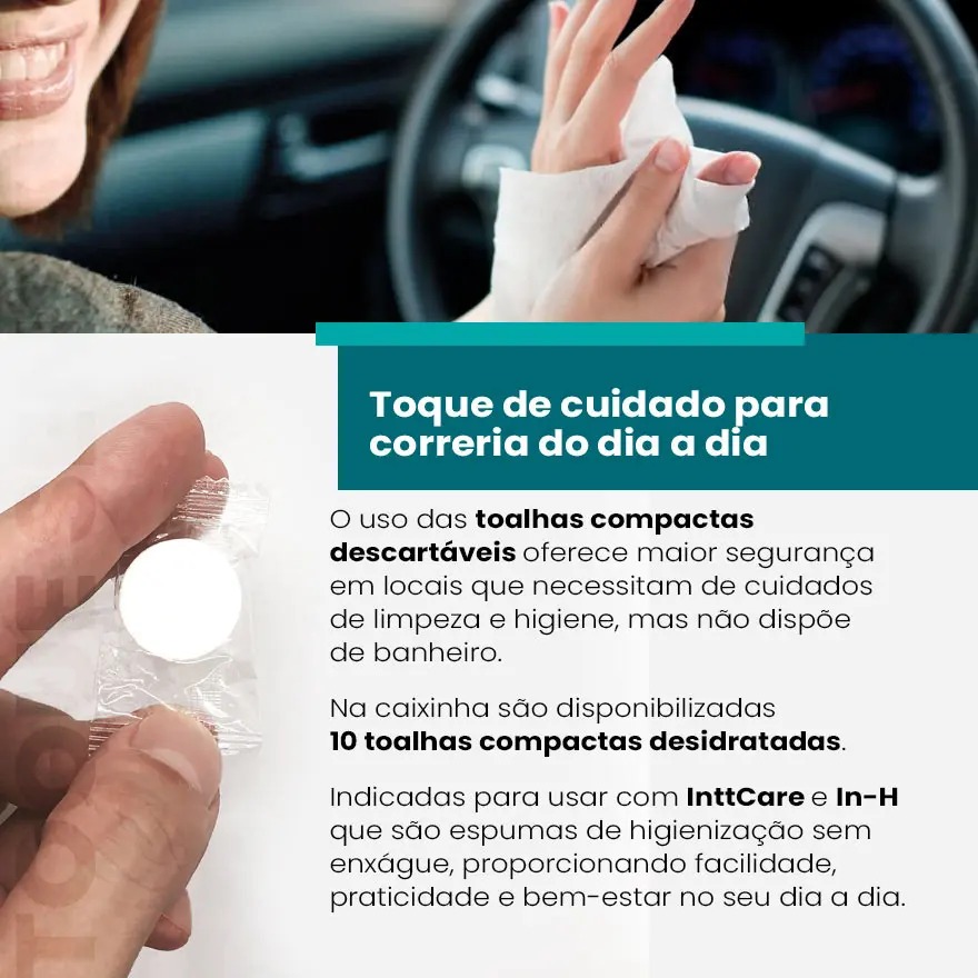 Toalhas Compactas Descartáveis 10 Unidades Portáteis